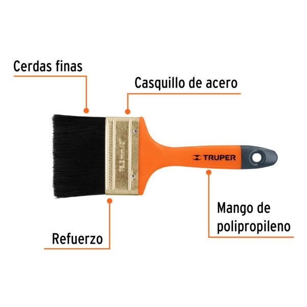 BROCHA PROFESIONAL DE 3 CON MANGO DE PLÁSTICO, [TRUPER]