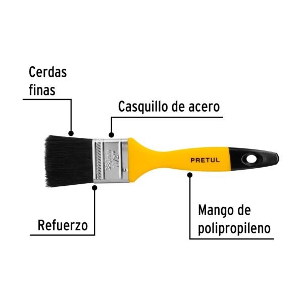 BROCHA USO GENERAL DE1 1/2″ CON MANGO DE PLÁSTICO [PRETUL]