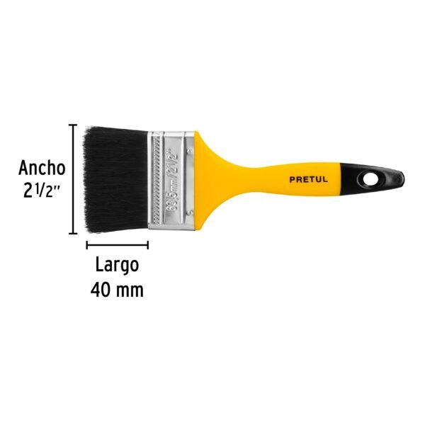 BROCHA USO GENERAL DE 2 1/2″ CON MANGO DE PLÁSTICO [PRETUL]
