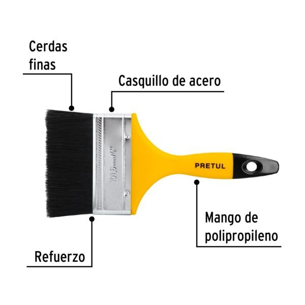 BROCHA USO GENERAL DE 4″ CON MANGO DE PLÁSTICO [PRETUL]