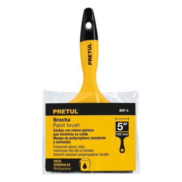 BROCHA USO GENERAL DE 5″ CON MANGO DE PLÁSTICO [PRETUL]