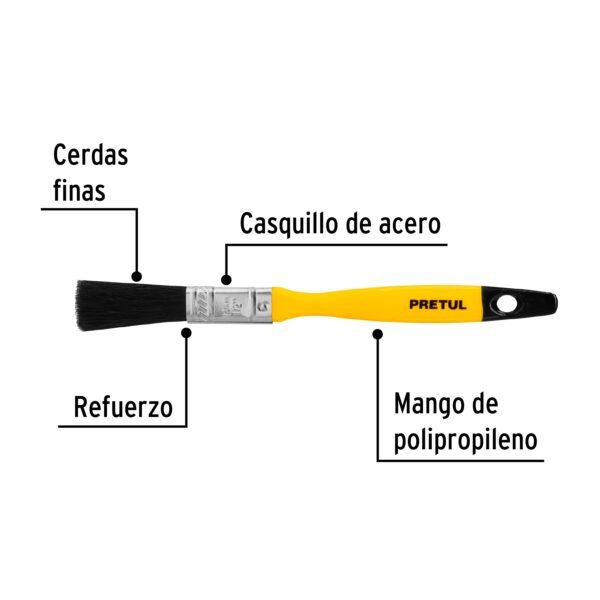 BROCHA USO GENERAL DE 1/2″ CON MANGO DE PLÁSTICO [PRETUL]