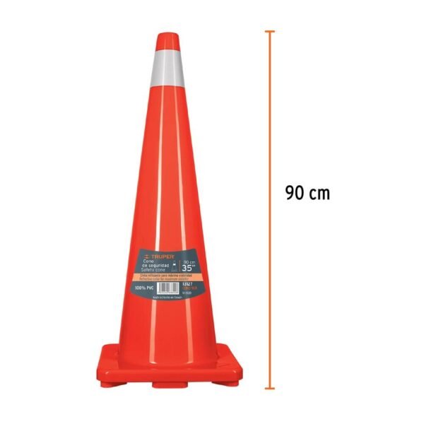 CONO DE PRECAUCIÓN DE 90 CM DE PVC CON REFLEJANTE [TRUPER]