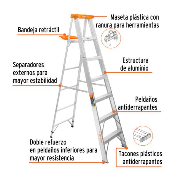 ESCALERA TIPO TIJERA TIPO II 6 PELDAÑOS [TRUPER]