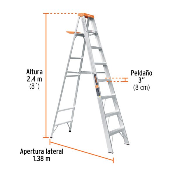 ESCALERA TIPO TIJERA TIPO II 7 PELDAÑOS Y BANDEJA [TRUPER]