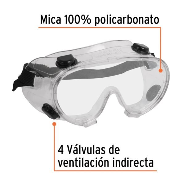 GOGGLES DE SEGURIDAD CON VÁLVULAS DE VENTILACIÓN INDIRECTA [TRUPER]