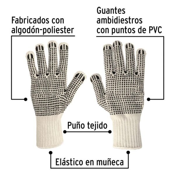 GUANTES DE ALGODÓN CON PUNTOS DE PVC EN PALMA Y DORSO [PRETUL]