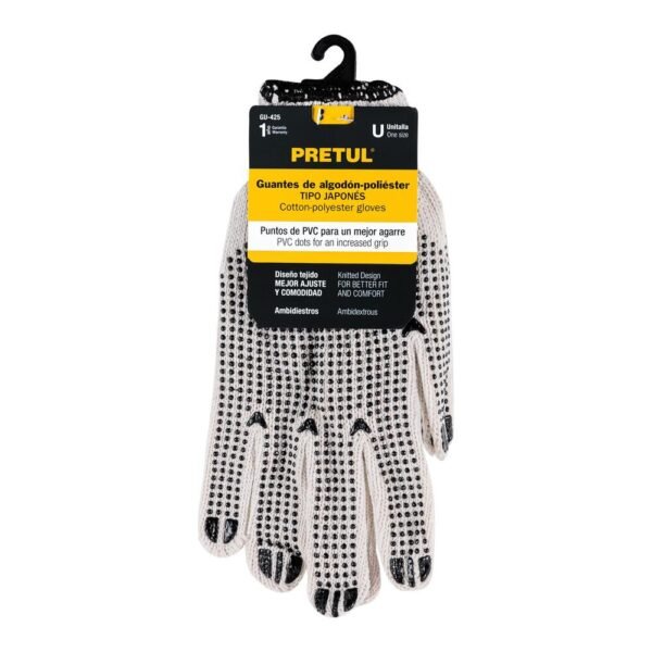 GUANTES DE ALGODÓN CON PUNTOS DE PVC EN PALMA Y DORSO [PRETUL]