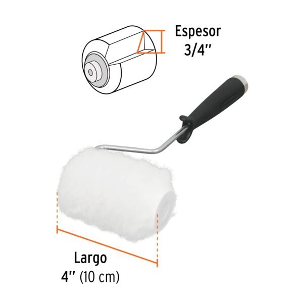 Mini rodillo para pintar 4″ x 3/4″ de poliéster [TRUPER]