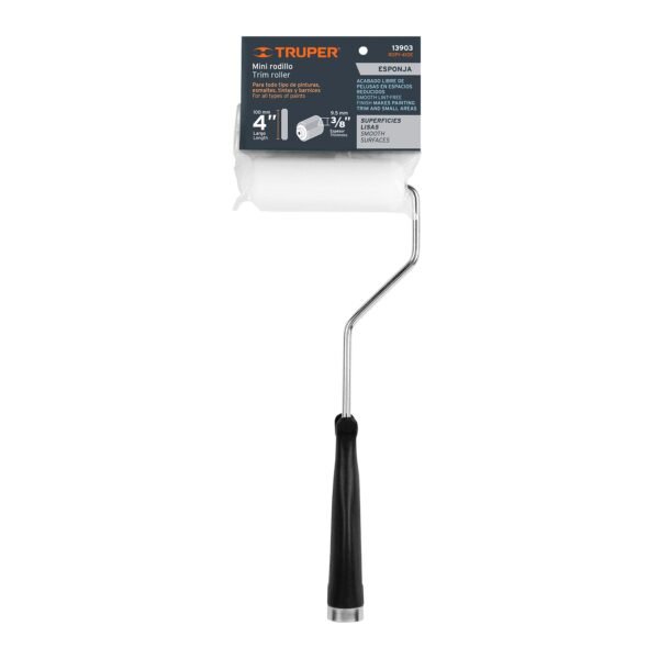 Mini rodillo para pintar 4″ x 3/8″ de esponja [TRUPER]