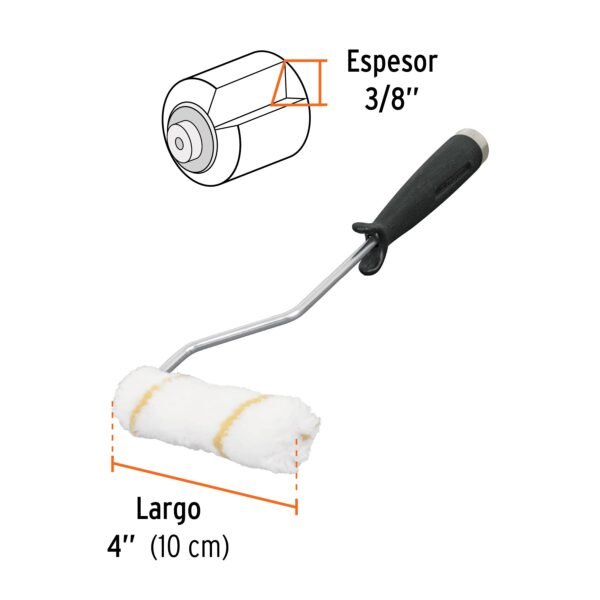 Mini rodillo para pintar 4″ x 3/8″ de poliéste