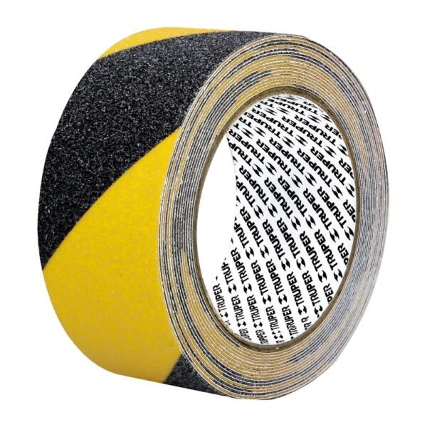 ROLLO DE 5 DE CINTA ANTIDERRAPANTE AMA/NEGRA 50 MM CON ABRASIVO [TRUPER]