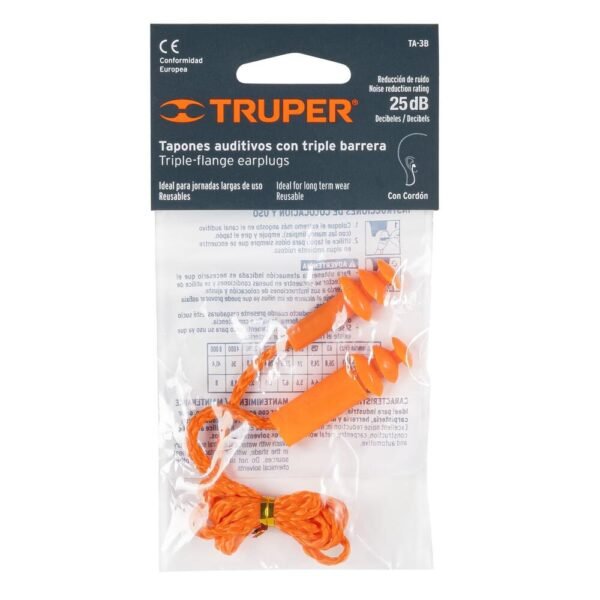 TAPÓN AUDITIVO REUTILIZABLE TRIPLE BARRERA CON CORDÓN [TRUPER]